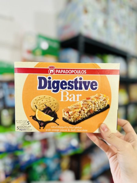 علبة بارات دايجستف القمح الكامل والشوفان مع قطع البرتقال والشوكلاته الدارك