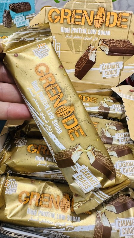 لوح Grenade بالكراميل كيبوس المقرمش 20غم بروتين بدون سكر مضاف 60غم