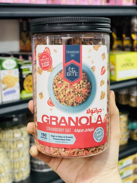 جرانولا لايت بايت بالفراولة بدون سكر مضاف 340غم